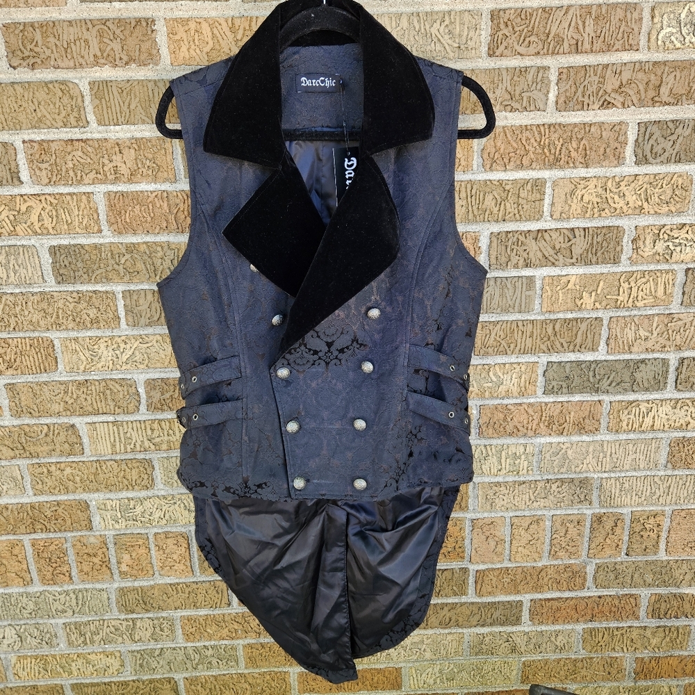 Men's Black Steampunk Vest by